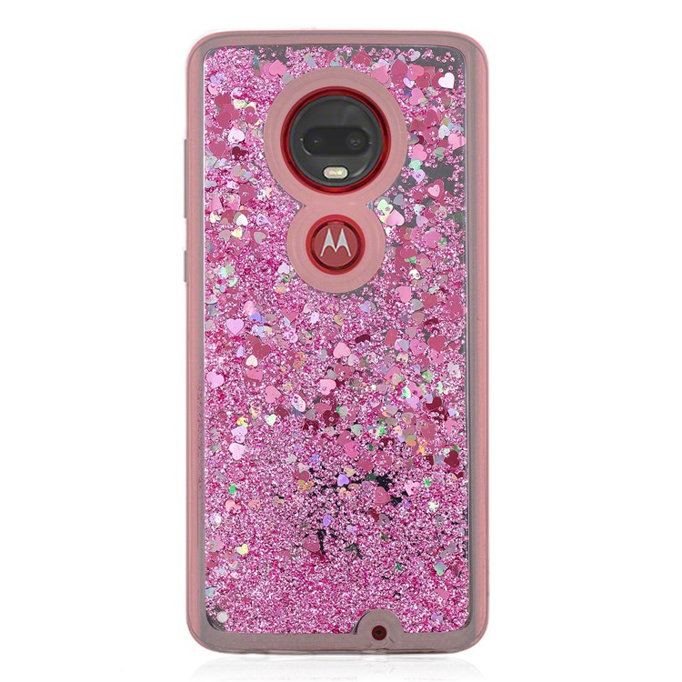 Quicksand Mirror Surface TPU Cell Phone Case for Motorola Moto G7/G7 Plus - Pink-2