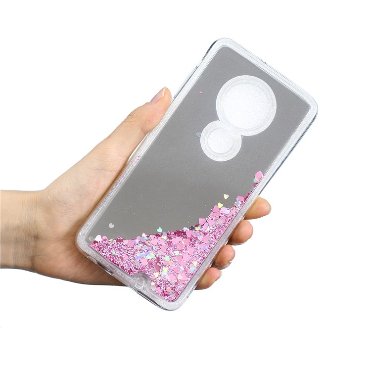 Quicksand Mirror Surface TPU Cell Phone Case for Motorola Moto G7/G7 Plus - Pink-5