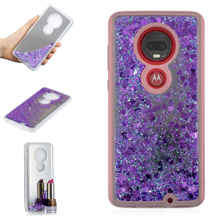 Quicksand Mirror Surface TPU Cell Phone Case for Motorola Moto G7/G7 Plus - Purple-1