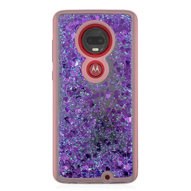 Quicksand Mirror Surface TPU Cell Phone Case for Motorola Moto G7/G7 Plus - Purple-2