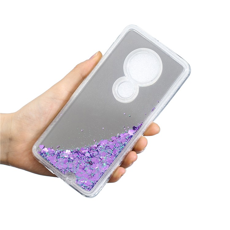 Quicksand Mirror Surface TPU Cell Phone Case for Motorola Moto G7/G7 Plus - Purple-5