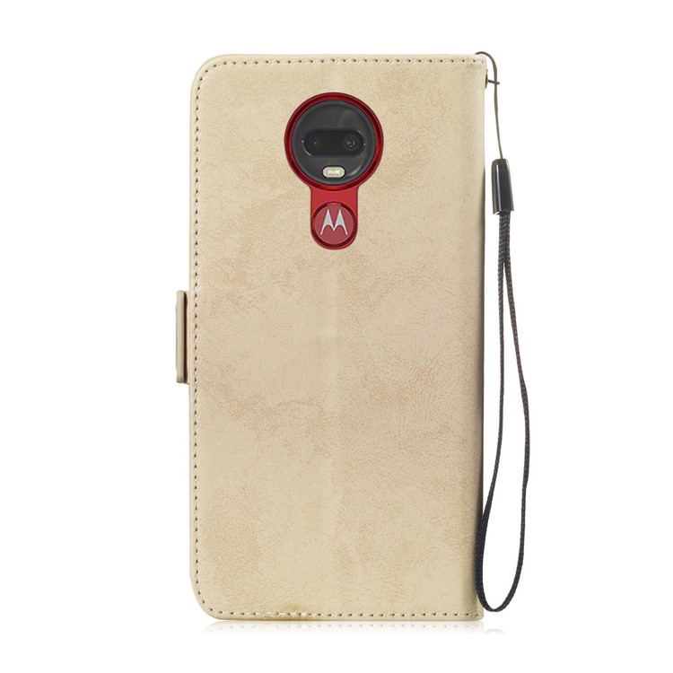 Retro Style PU Leather Wallet Cover with Stand for Motorola Moto G7/G7 Plus - Gold-3