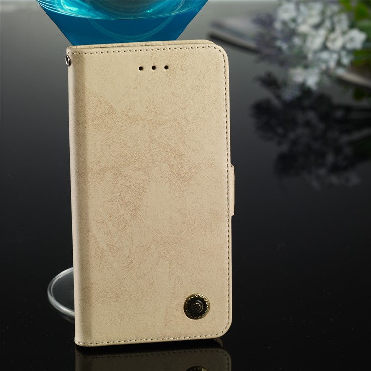 Retro Style PU Leather Wallet Cover with Stand for Motorola Moto G7/G7 Plus - Gold-7