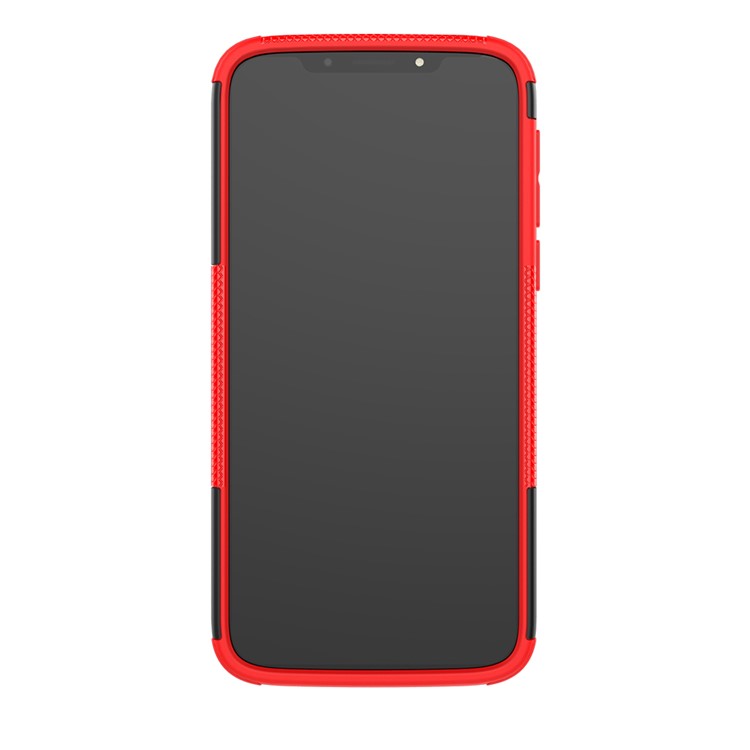 2-in-1 Tyre Pattern PC TPU Hybrid Kickstand Casing for Motorola Moto G7 Play (US Version) - Rose-3