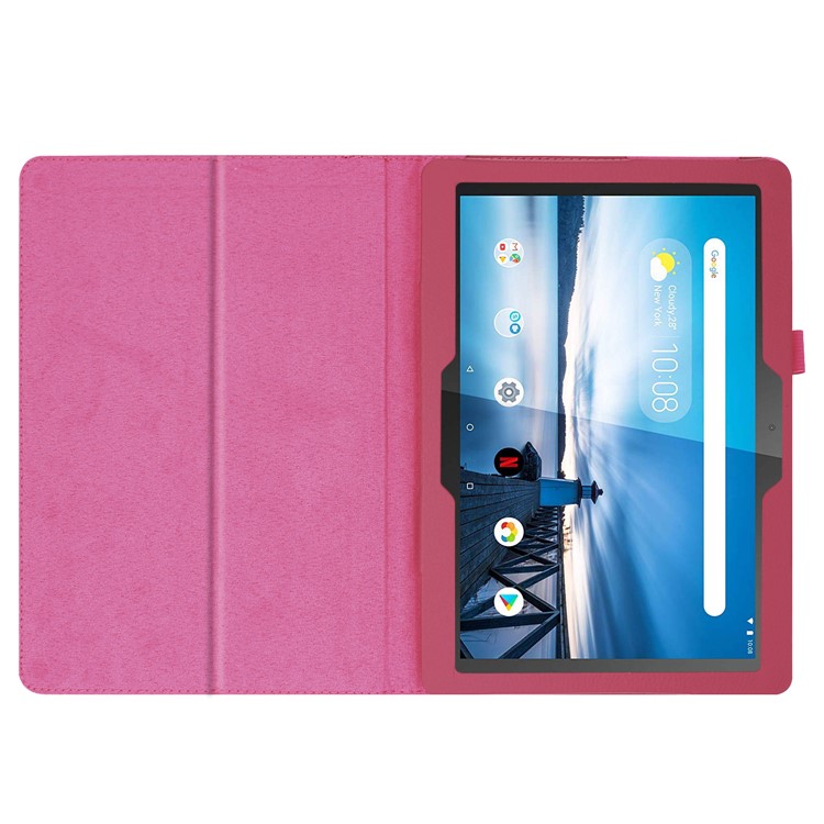 For Lenovo Tab P10 10.1-inch Litchi Texture Leather Stand Protection Case - Rose-3