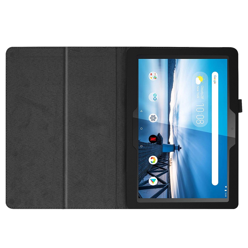 Para Lenovo Tab P10 10.1 Pulgadas Litchi Texture Cuero Case de Protección - Negro-3