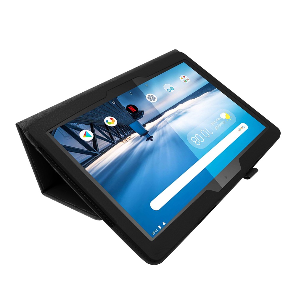 Para Lenovo Tab P10 10.1 Pulgadas Litchi Texture Cuero Case de Protección - Negro-4