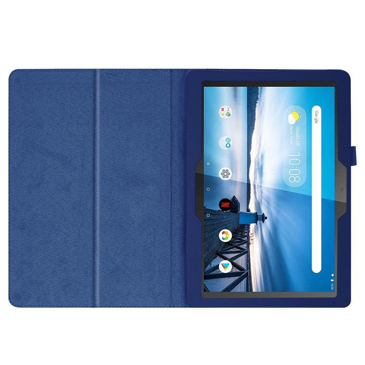 For Lenovo Tab P10 10.1-inch Litchi Texture Leather Stand Protection Case - Dark Blue-3