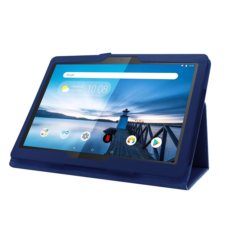 For Lenovo Tab P10 10.1-inch Litchi Texture Leather Stand Protection Case - Dark Blue-5