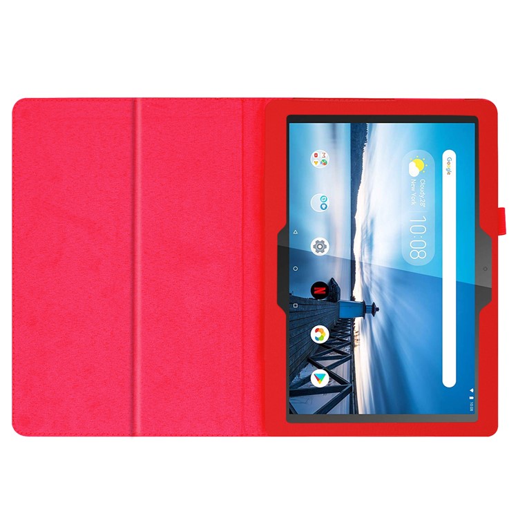 For Lenovo Tab P10 10.1-inch Litchi Texture Leather Stand Protection Case - Red-3