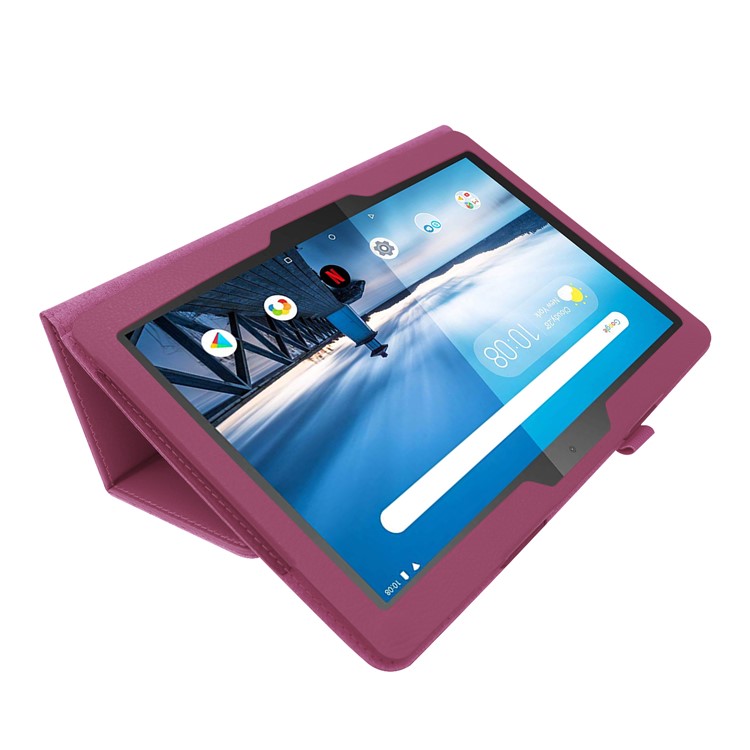 For Lenovo Tab P10 10.1-inch Litchi Texture Leather Stand Protection Case - Purple-4