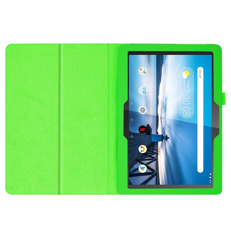 For Lenovo Tab P10 10.1-inch Litchi Texture Leather Stand Protection Case - Green-3