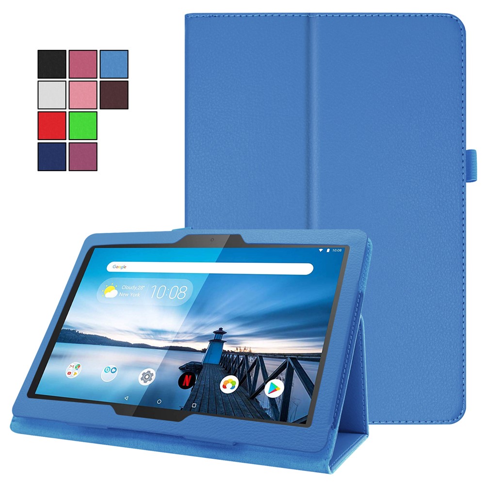 For Lenovo Tab P10 10.1-inch Litchi Texture Leather Stand Protection Case - Baby Blue-2