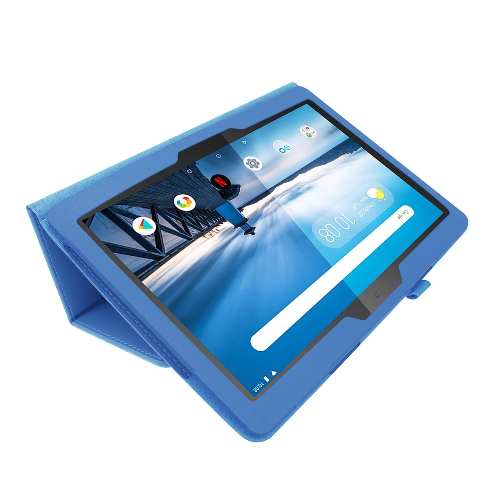 For Lenovo Tab P10 10.1-inch Litchi Texture Leather Stand Protection Case - Baby Blue-4