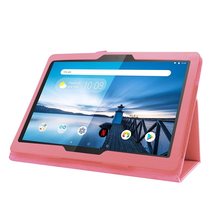 For Lenovo Tab P10 10.1-inch Litchi Texture Leather Stand Protection Case - Pink-5