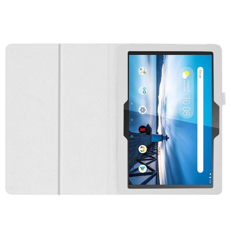 For Lenovo Tab P10 10.1-inch Litchi Texture Leather Stand Protection Case - White-3