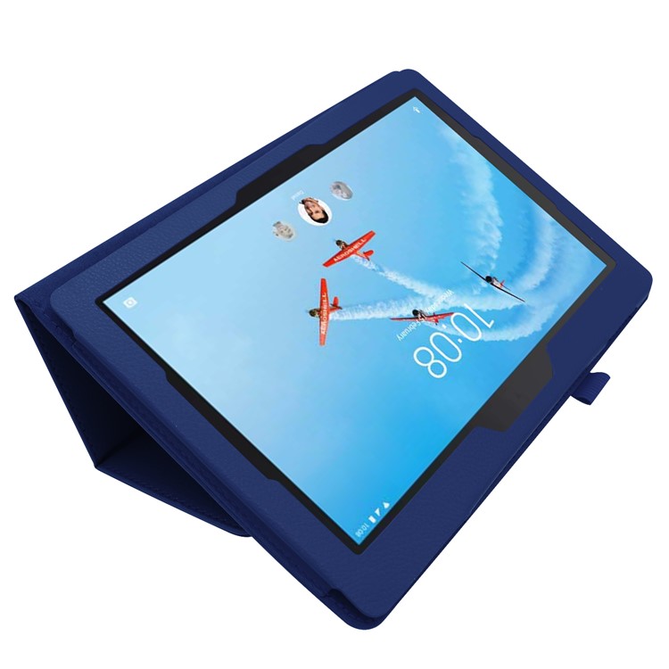 For Lenovo Tab E10 10.1 inch Litchi Texture Leather Stand Protective Case - Dark Blue-4