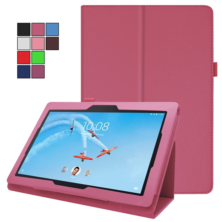 For Lenovo Tab E10 10.1 inch Litchi Texture Leather Stand Protective Case - Rose-2