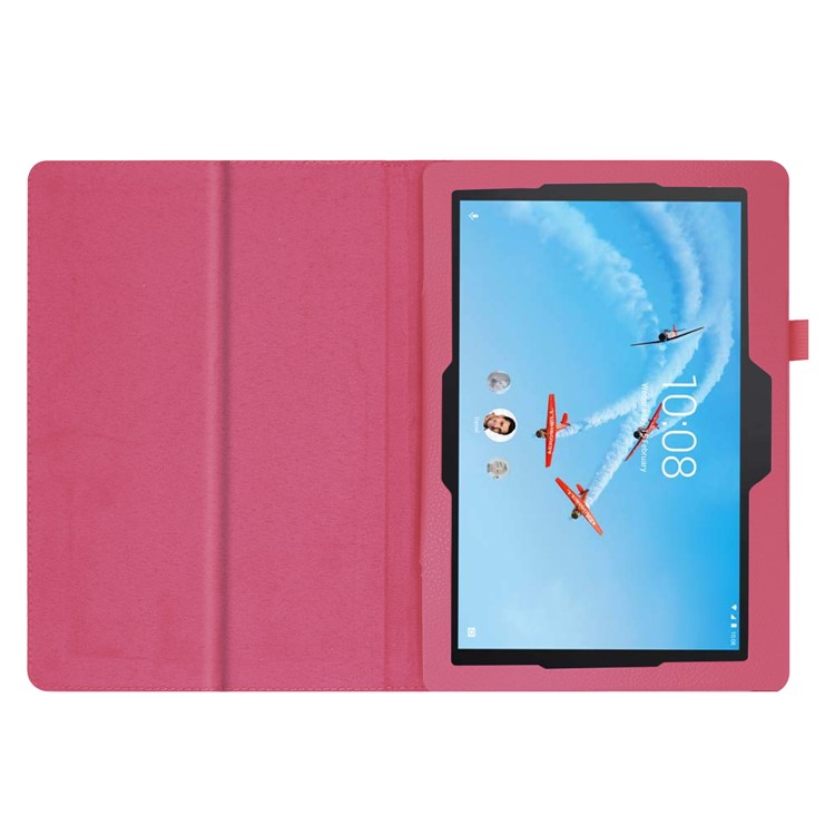 For Lenovo Tab E10 10.1 inch Litchi Texture Leather Stand Protective Case - Rose-3