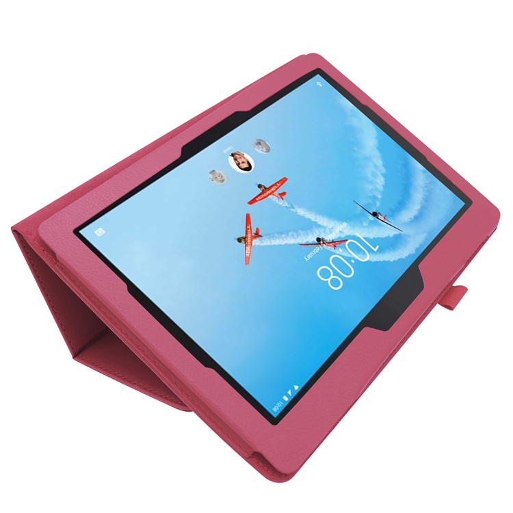 For Lenovo Tab E10 10.1 inch Litchi Texture Leather Stand Protective Case - Rose-4