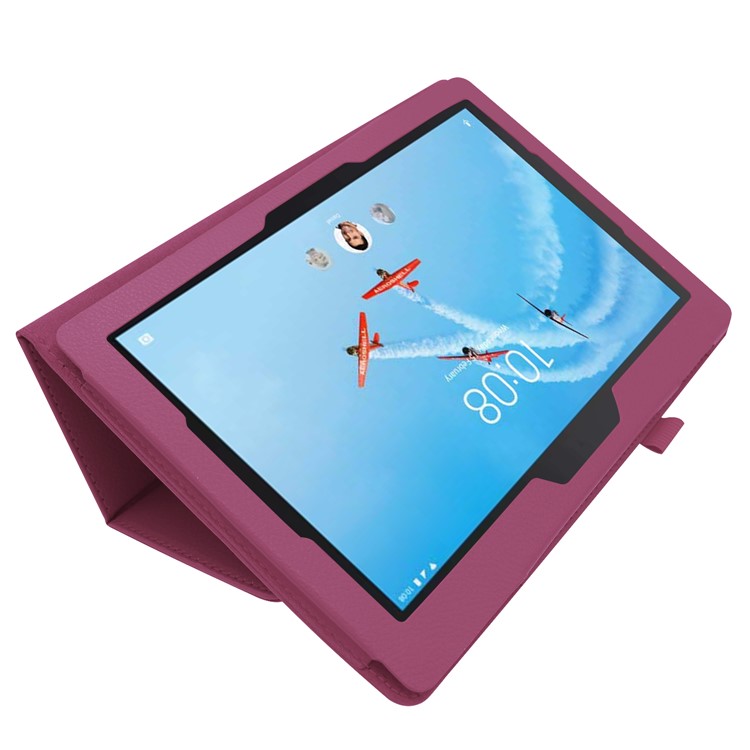 Para Lenovo Tab E10 10.1 Pulgadas Litchi Texture Leather Stand Case Protector - Violeta