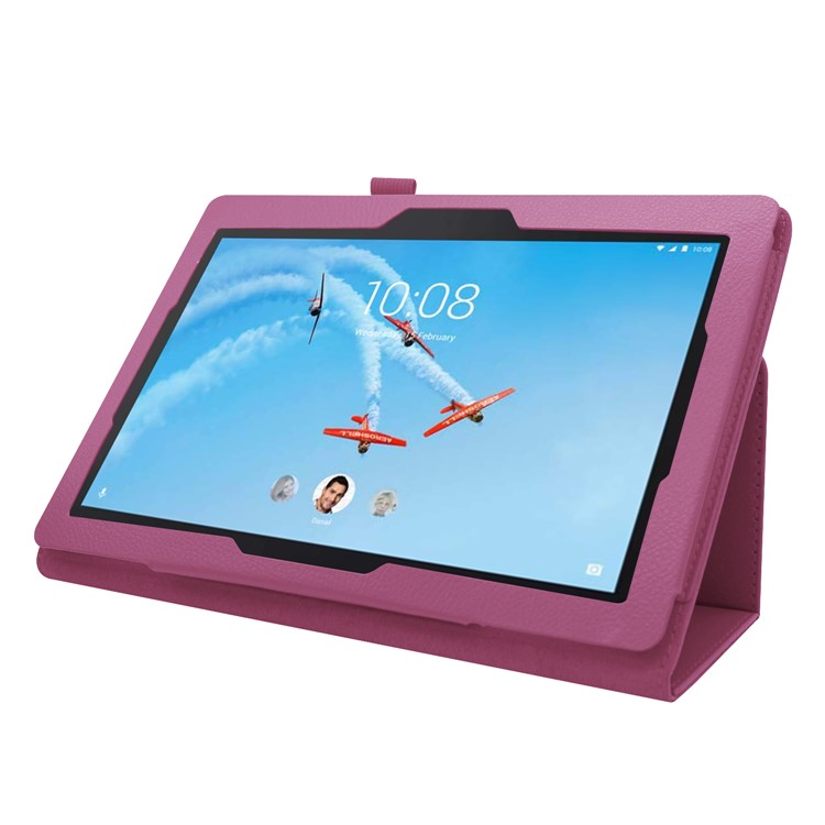 For Lenovo Tab E10 10.1 inch Litchi Texture Leather Stand Protective Case - Purple-5