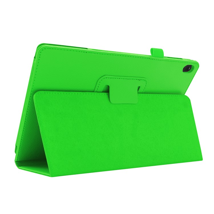 Para Lenovo Tab E10 10.1 Pulgadas Funda Protectora De Soporte De Cuero De Textura Litchi - Verde-6