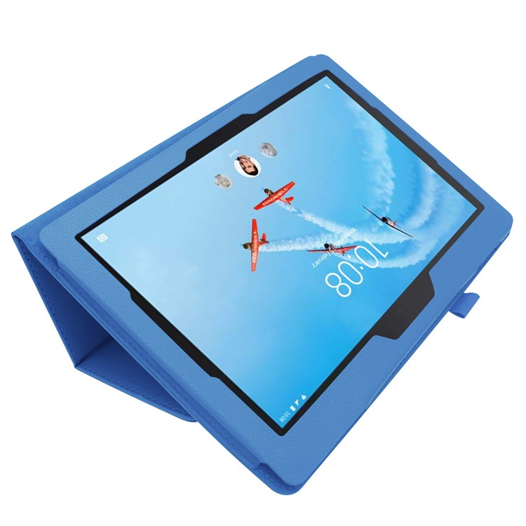 For Lenovo Tab E10 10.1 inch Litchi Texture Leather Stand Protective Case - Baby Blue-4