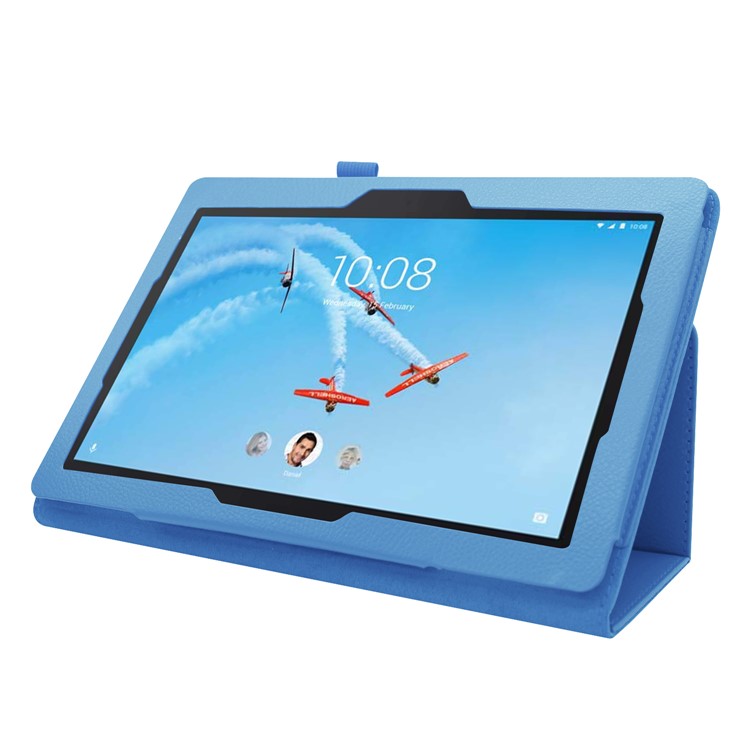 For Lenovo Tab E10 10.1 inch Litchi Texture Leather Stand Protective Case - Baby Blue-5