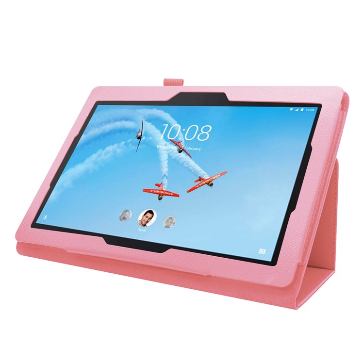 For Lenovo Tab E10 10.1 inch Litchi Texture Leather Stand Protective Case - Pink-5