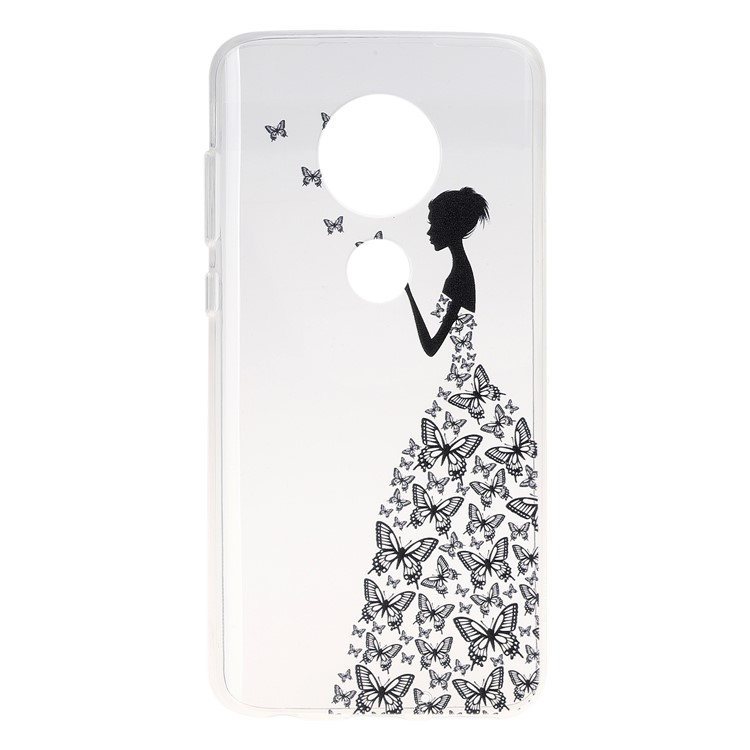 Pattern Printing Soft TPU Back Case for Motorola Moto G7/G7 Plus - Butterfly Girl-1