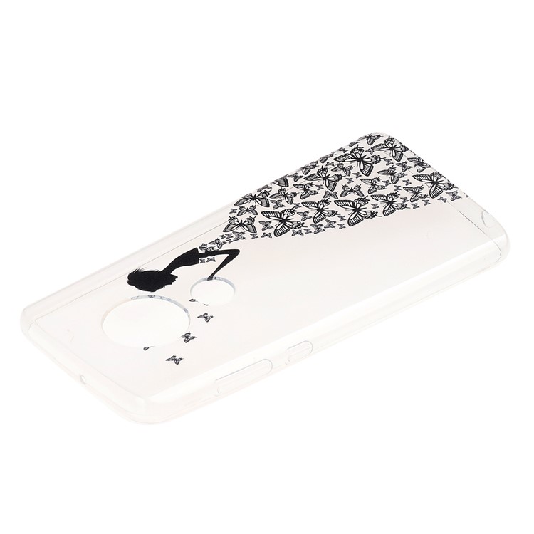Pattern Printing Soft TPU Back Case for Motorola Moto G7/G7 Plus - Butterfly Girl-2