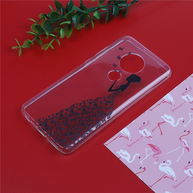 Pattern Printing Soft TPU Back Case for Motorola Moto G7/G7 Plus - Butterfly Girl-4