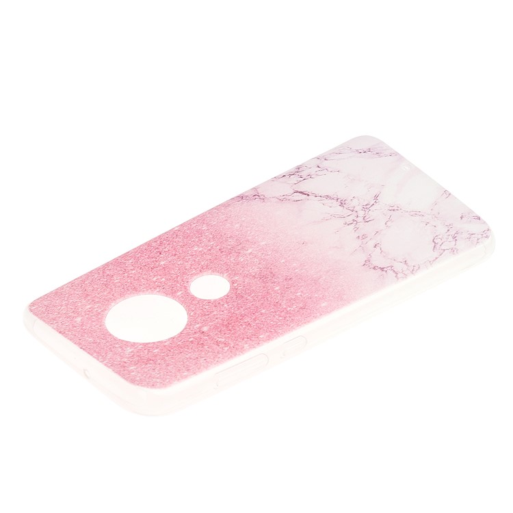 Pattern Printing Soft TPU Back Case for Motorola Moto G7/G7 Plus - Pink Glitter and Marble-2