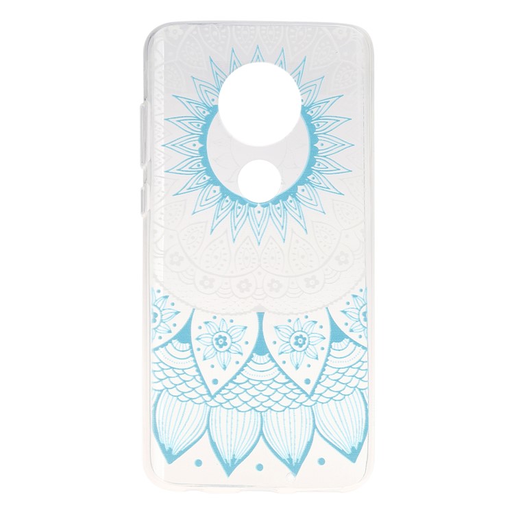 Pattern Printing Soft TPU Back Case for Motorola Moto G7/G7 Plus - Blue Mandala-1