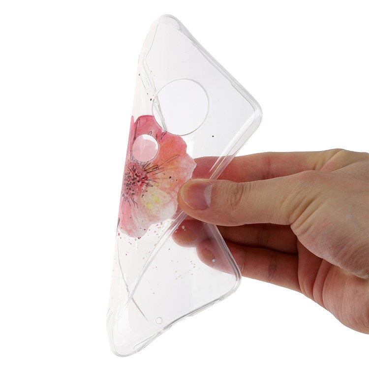 Pattern Printing Soft TPU Back Case for Motorola Moto G7/G7 Plus - Red Flower-3