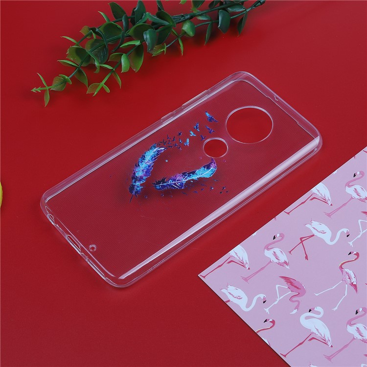Pattern Printing Soft TPU Back Case for Motorola Moto G7/G7 Plus - Feather and Birds-4