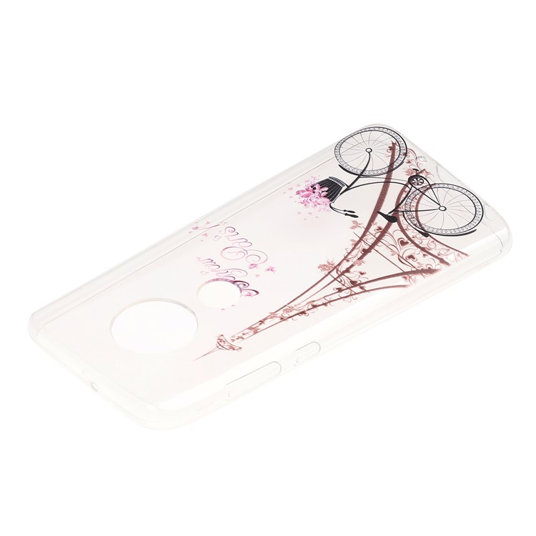 Pattern Printing Soft TPU Back Case for Motorola Moto G7/G7 Plus - Eiffel Tower and Bicycle-2