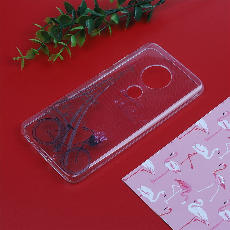 Pattern Printing Soft TPU Back Case for Motorola Moto G7/G7 Plus - Eiffel Tower and Bicycle-4