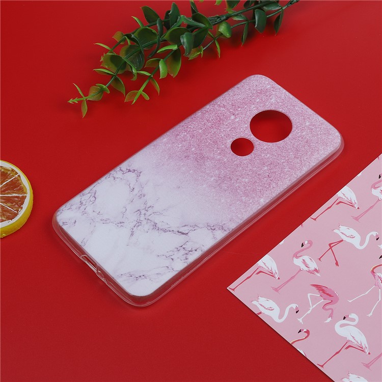 Pattern Printing Soft TPU Back Case for Motorola Moto G7 Power (EU Version) - Pink Glitter and Marble-4
