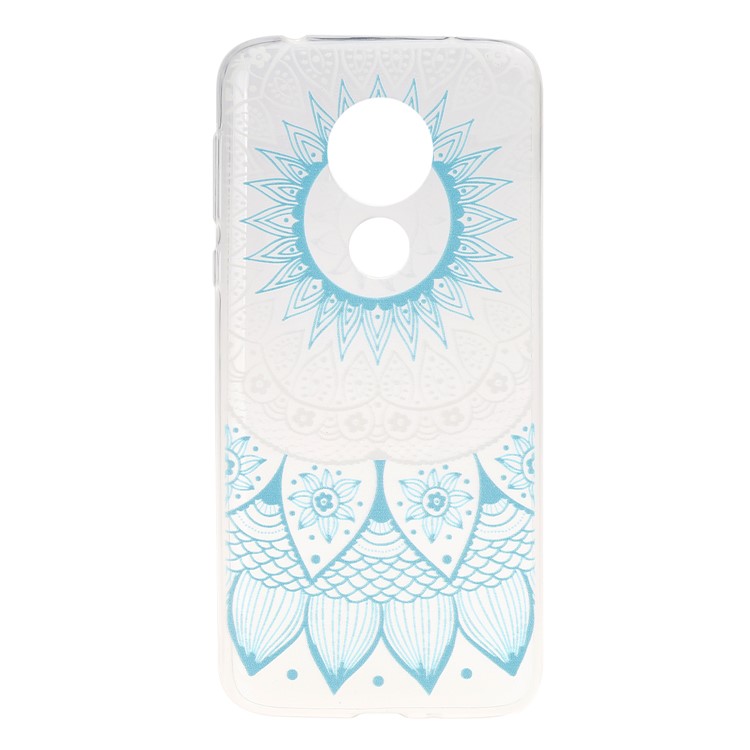 Pattern Printing Soft TPU Back Case for Motorola Moto G7 Power (EU Version) - Blue Mandala-1