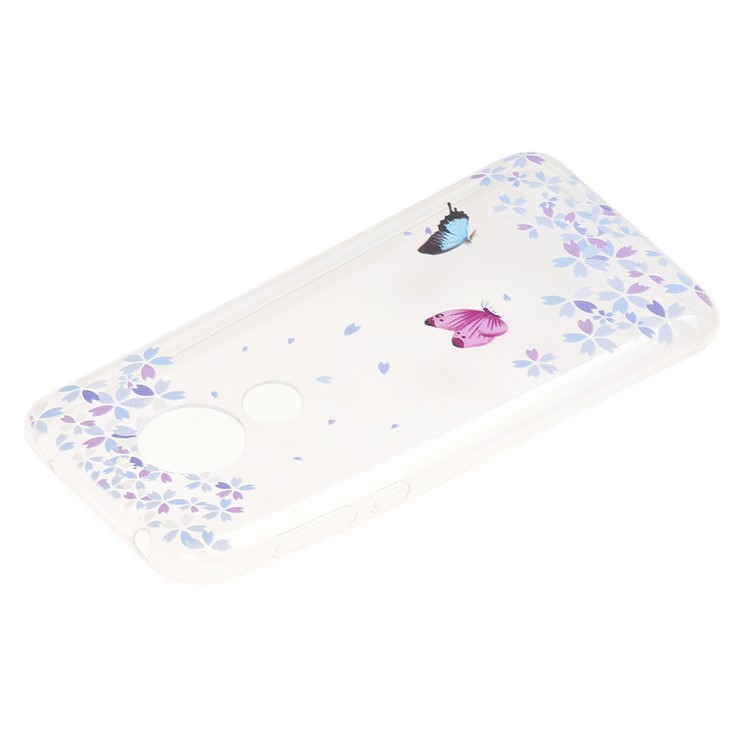 Pattern Printing Soft TPU Back Case for Motorola Moto G7 Power (EU Version) - Butterfly and Flower-2