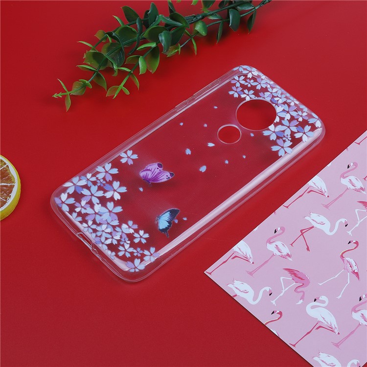 Pattern Printing Soft TPU Back Case for Motorola Moto G7 Power (EU Version) - Butterfly and Flower-4
