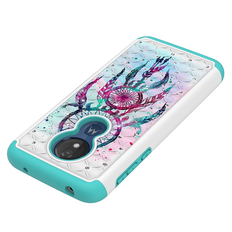 Patterned Rhinestone Decor PC TPU Combo Back Case for Motorola Moto G7 Power (US Version) - Dream Catcher-2