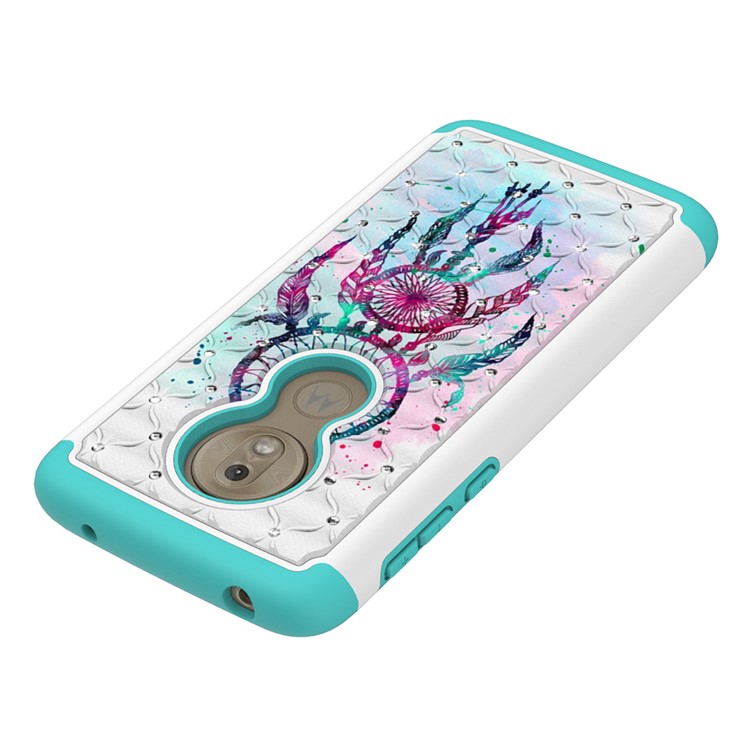 Patterned Rhinestone Decor PC TPU Cell Phone Cover for Motorola Moto G7 Play (US Version) - Dream Catcher-2