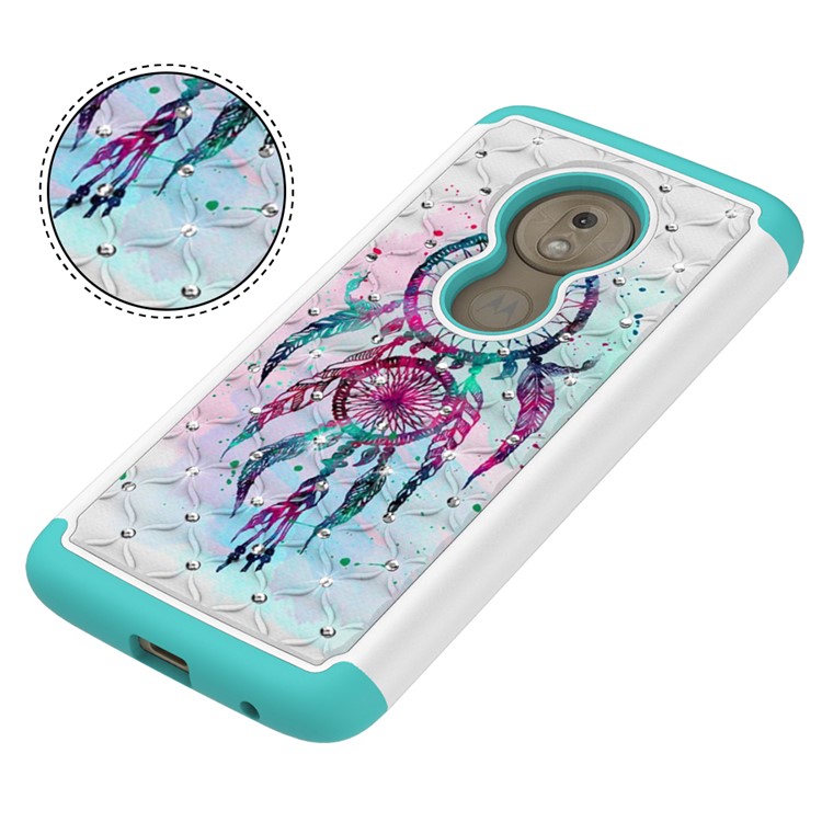 Patterned Rhinestone Decor PC TPU Cell Phone Cover for Motorola Moto G7 Play (US Version) - Dream Catcher-3