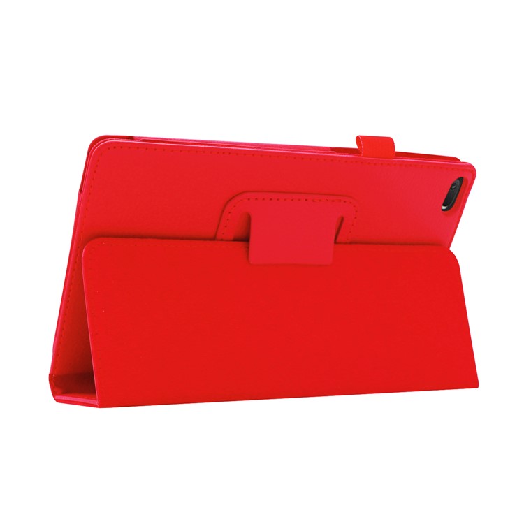 Litchi Texture Leather Stand Protective Case for Lenovo Tab E8 - Red-6