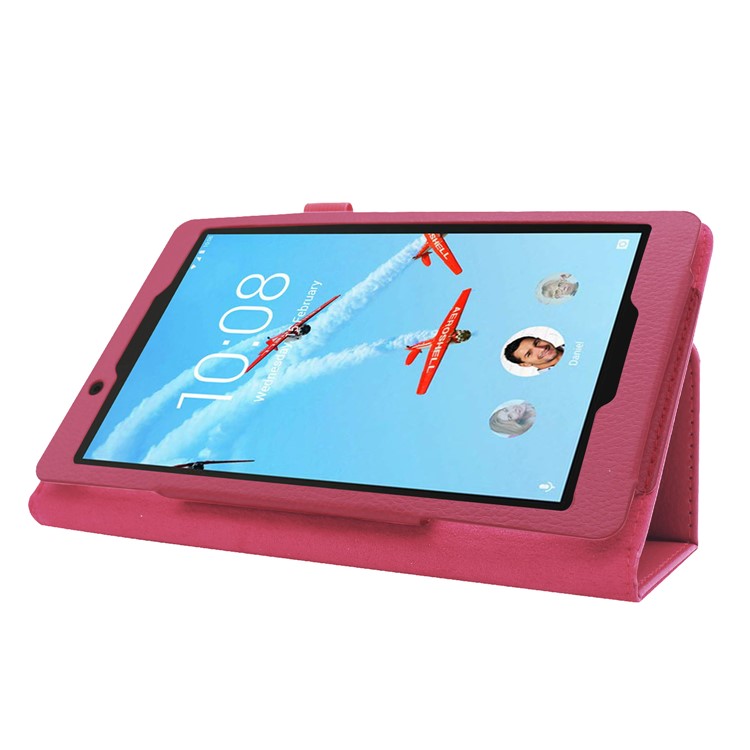 Litchi Texture Leather Stand Protective Case for Lenovo Tab E8 - Rose-5