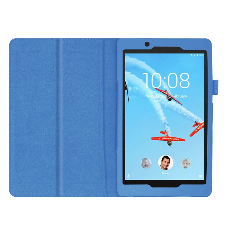 Litchi Texture Leather Stand Protective Case for Lenovo Tab E8 - Baby Blue-3