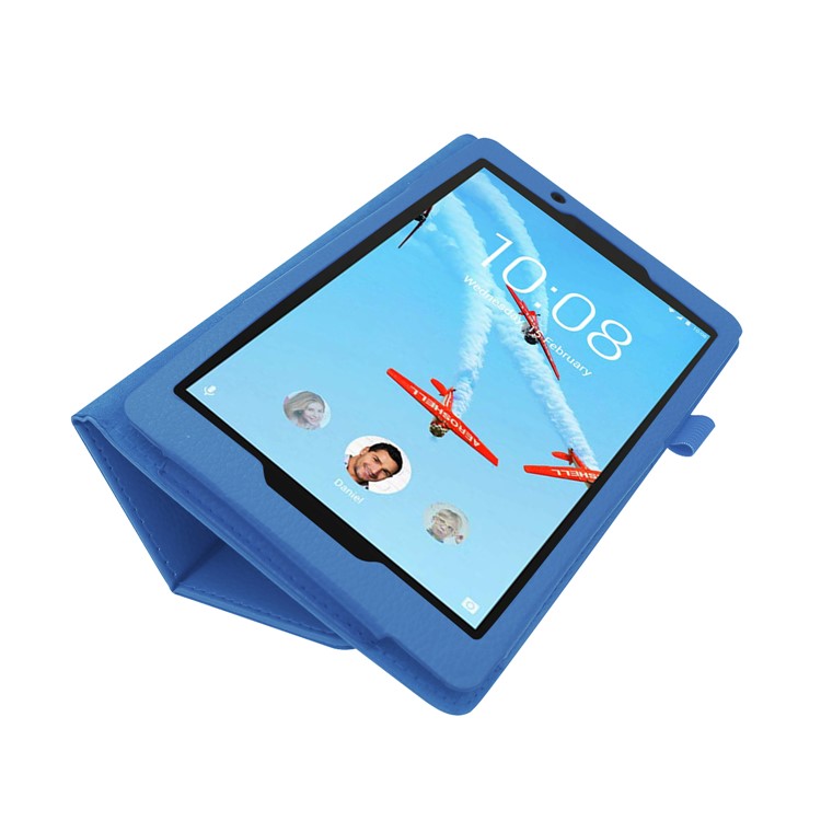 Litchi Texture Leather Stand Protective Case for Lenovo Tab E8 - Baby Blue-4